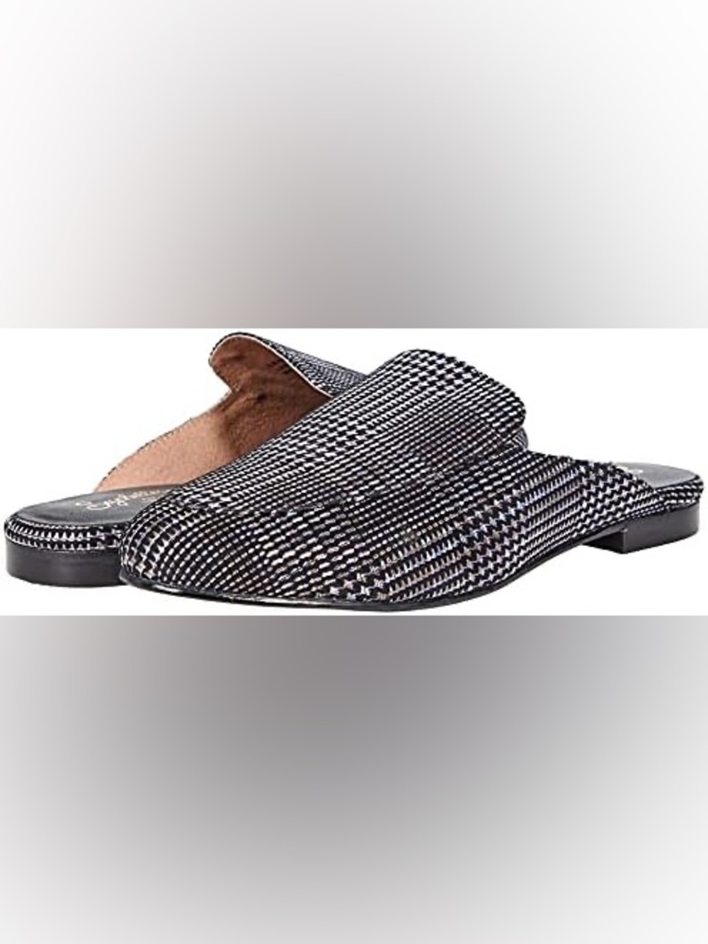 Seychelles Black & White Houndstooth Slip-On Mules